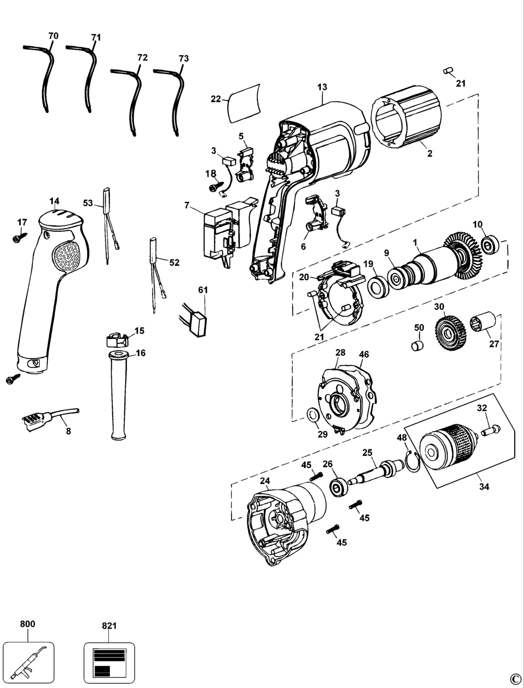 Dewalt DW217 Type 4 Drill Spare Parts