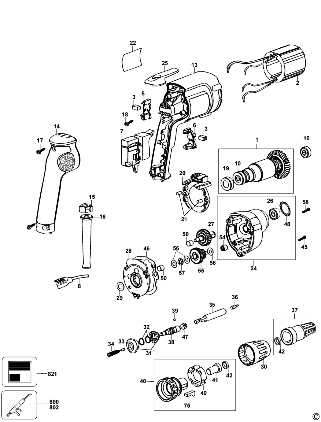 Dewalt DW257 Type 4 Screwdriver Spare Parts