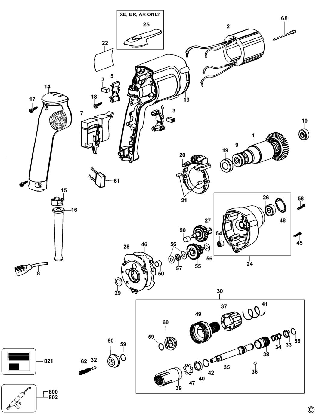Dewalt DW268K Type 4 Screwdriver Spare Parts