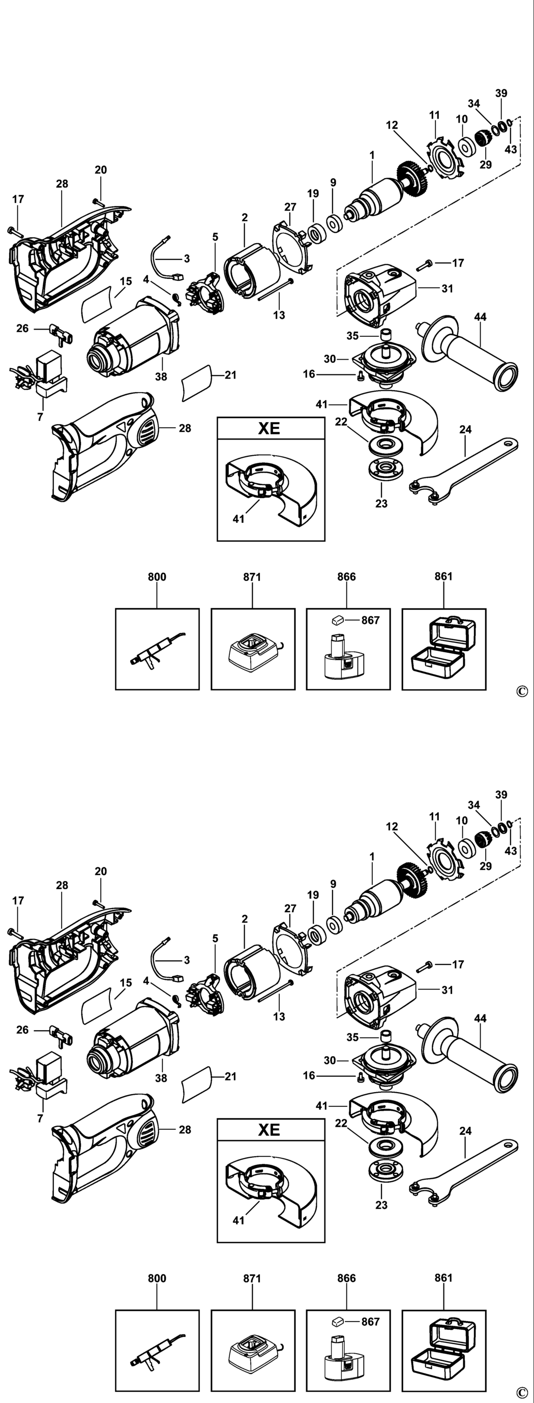 Dewalt DC410 Type 1 Small Angle Grinder Spare Parts