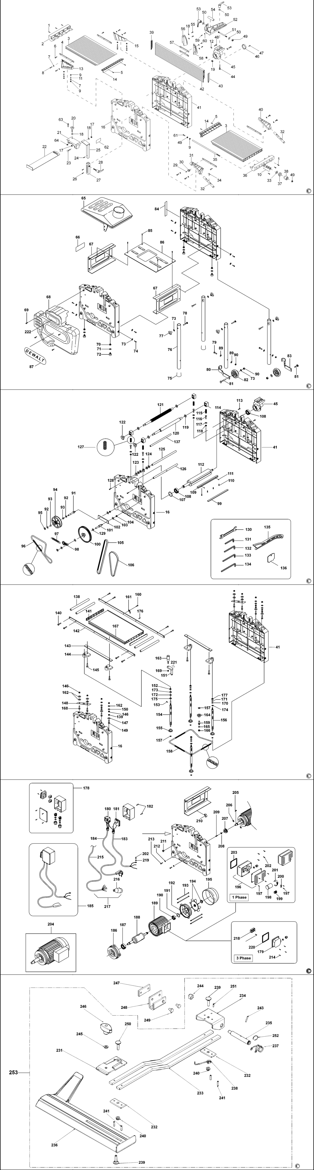 Dewalt D27300 Type 1 Planer Thicknesser Spare Parts