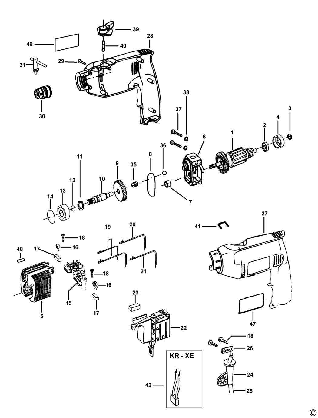 Dewalt DW201 Type 1 Drill Spare Parts