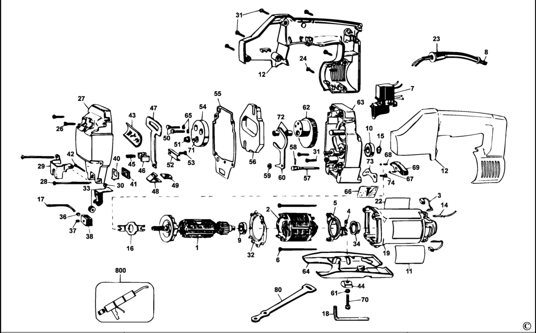 Dewalt DW318 Type 1 Jigsaw Spare Parts