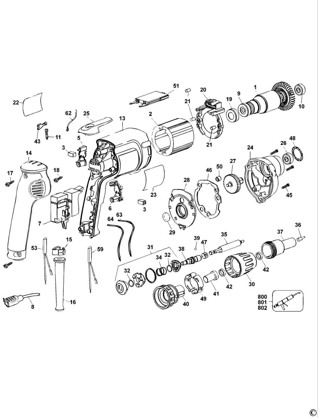 Dewalt DW256 Type 1 Screwdriver Spare Parts