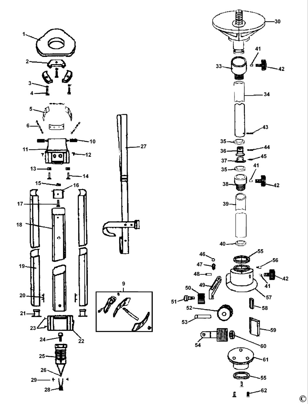 Dewalt DE0735 Type 1 Tripod Spare Parts