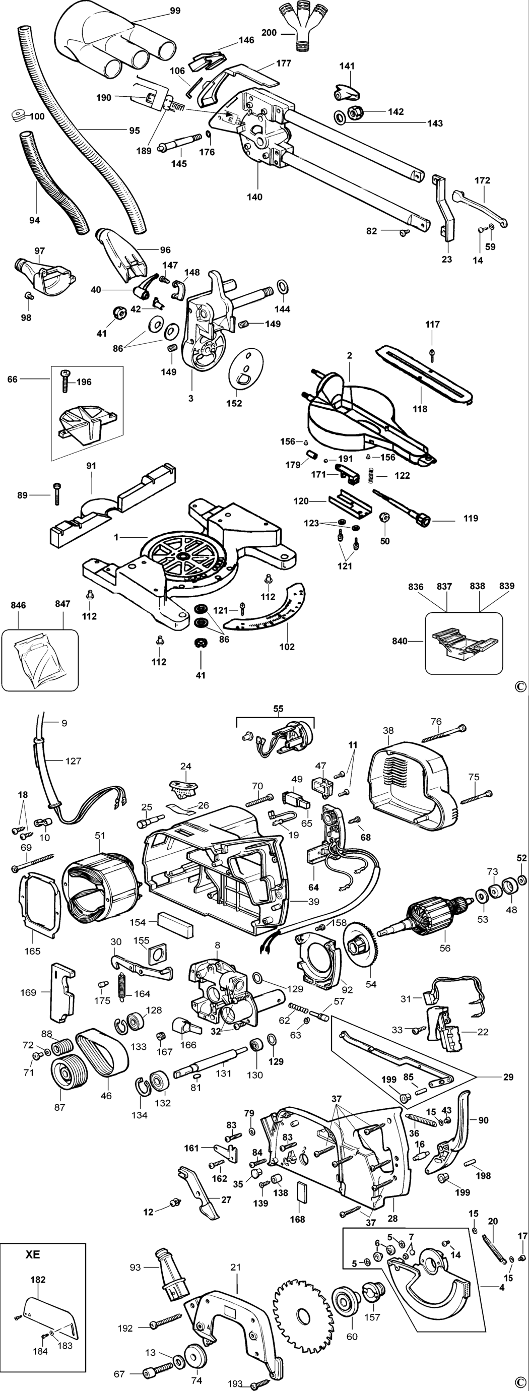 Dewalt DW701 Type 2 Mitre Saw Spare Parts