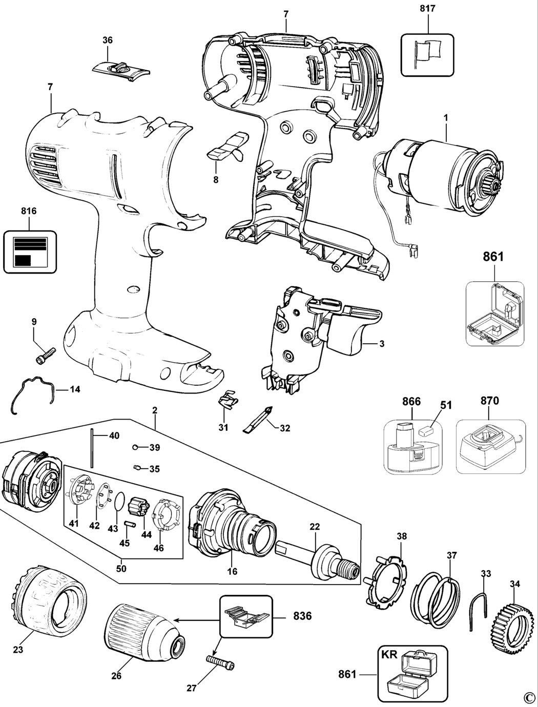Hvad tilnærmelse transmission Dewalt DC757 Type 10 Cordless Drill Spare Parts | Miles Tool & Machinery  Centre