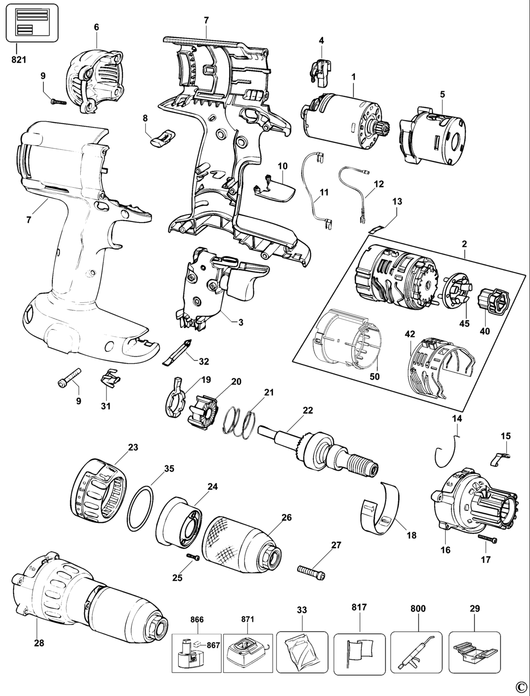 Dewalt DC981K Type 10 Combination Unit Spare Parts