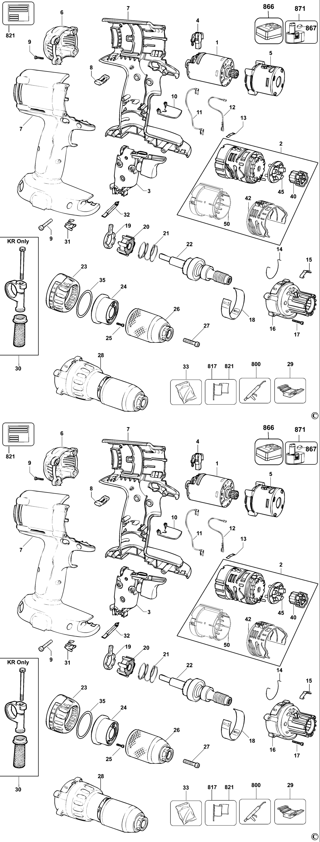 Dewalt DC984K Type 10 Combination Unit Spare Parts