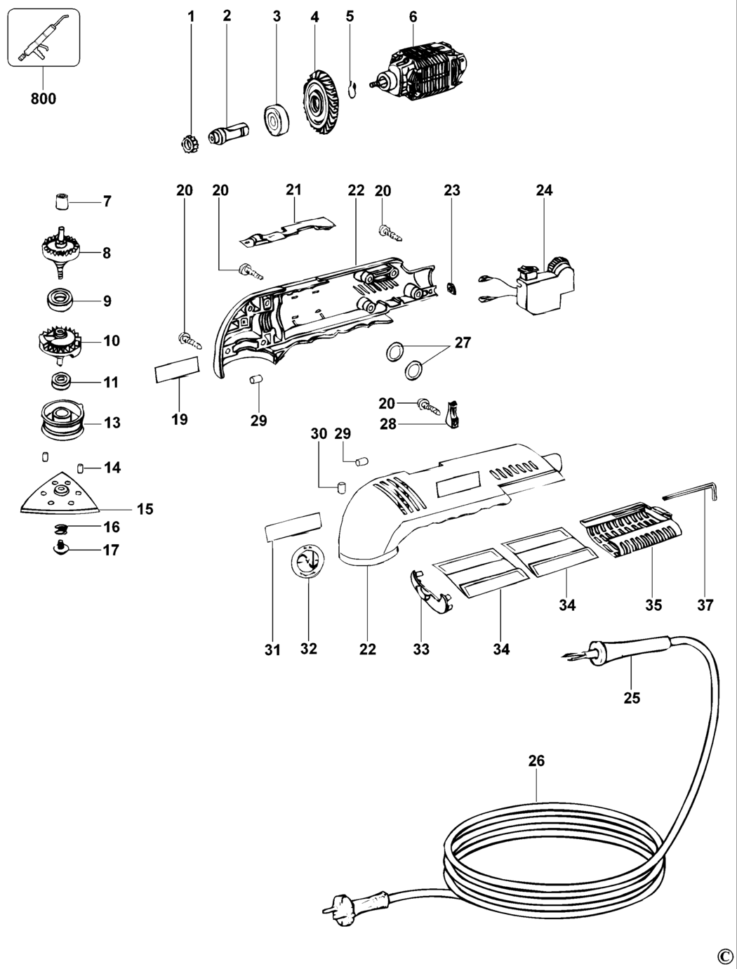 Dewalt D26430 Type 1 Sander Spare Parts