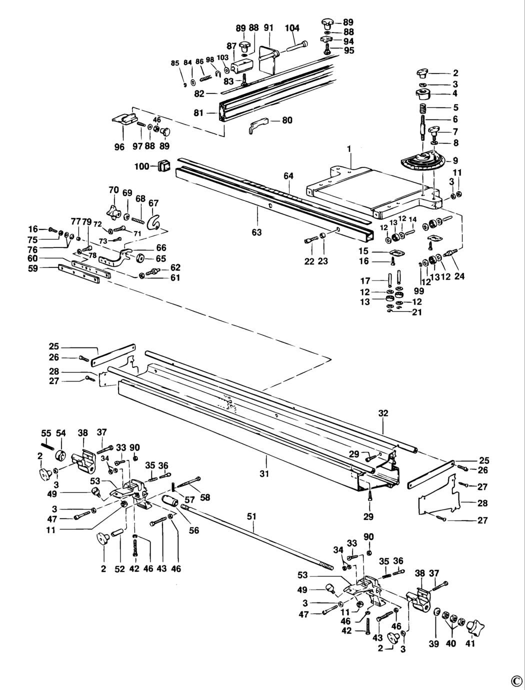 Dewalt DE3471 Type 1 Table Spare Parts