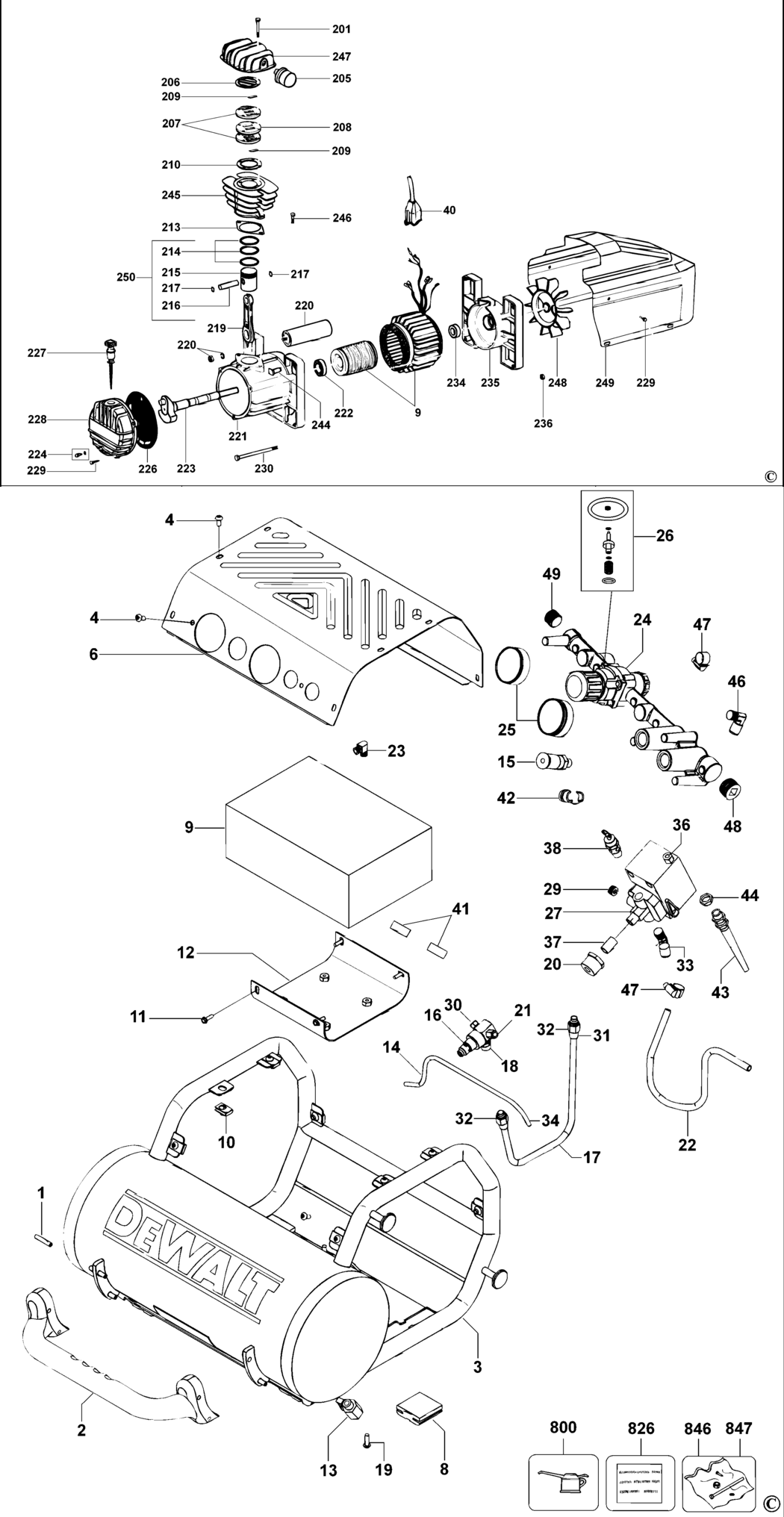 Dewalt D55155 Type 2 Compressor Spare Parts