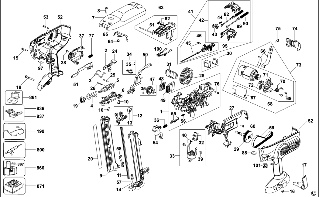 Dewalt DC618 Type 1 Nailer Spare Parts