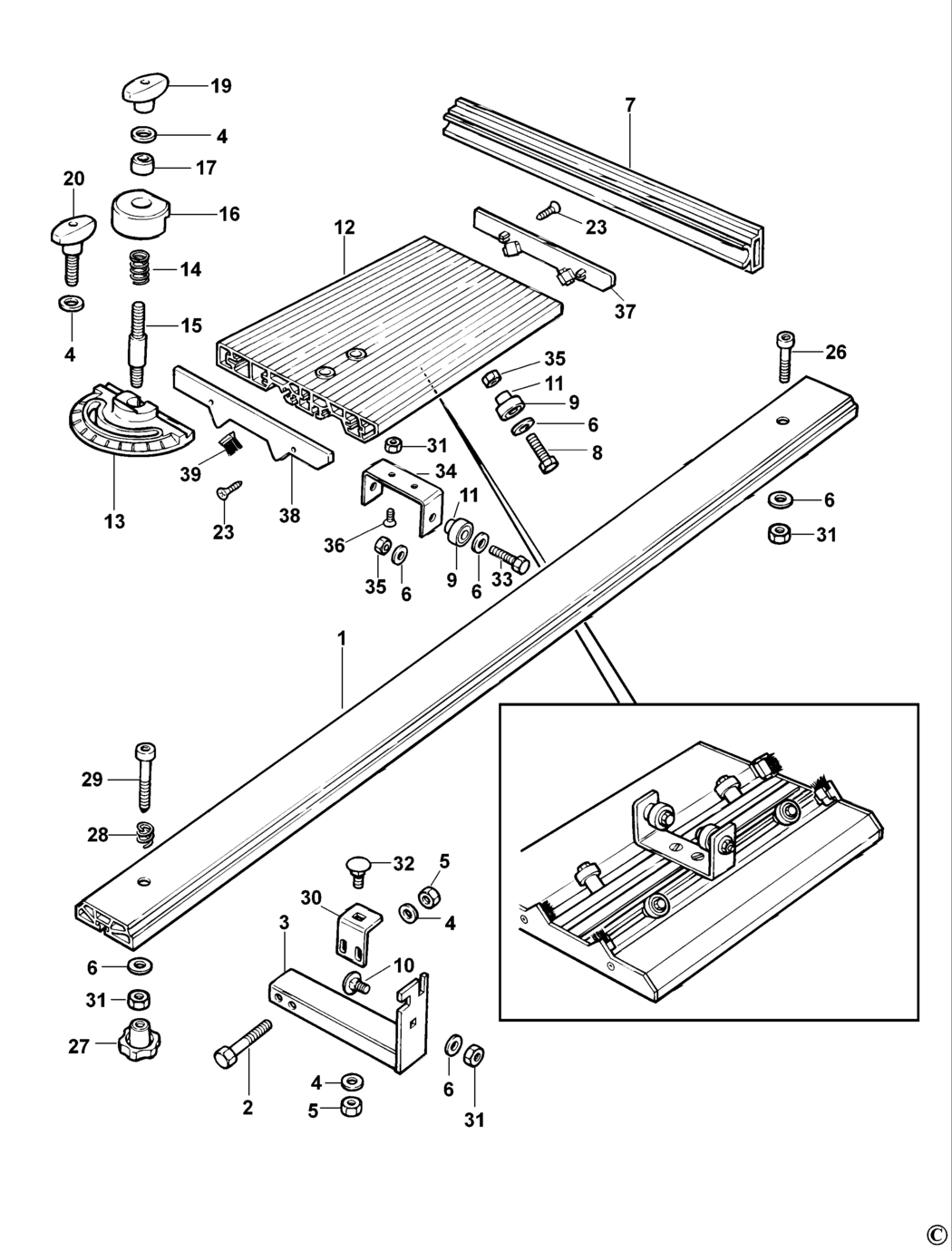 Dewalt D274003 Type 1 Table Spare Parts