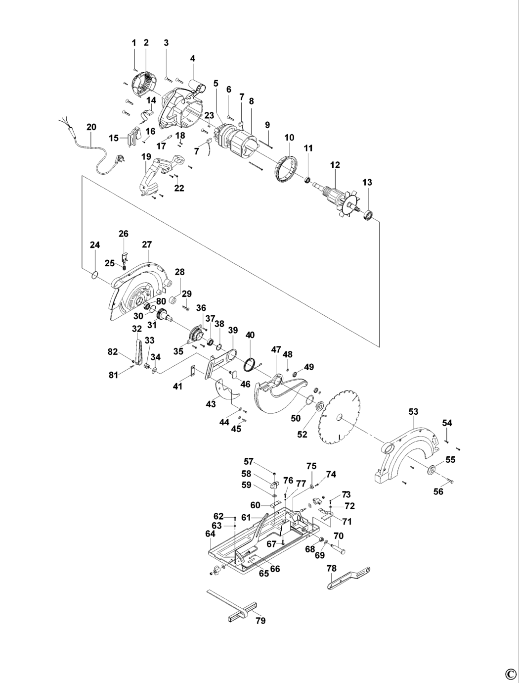 Dewalt D23700 Type 1 Circular Saw Spare Parts