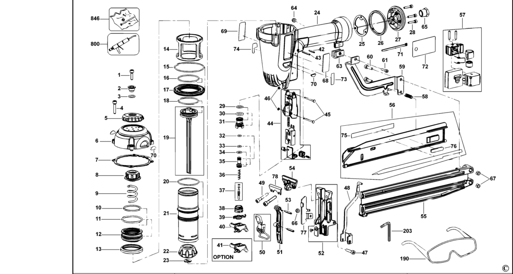 Dewalt D51430 Type 1 Nailer Spare Parts