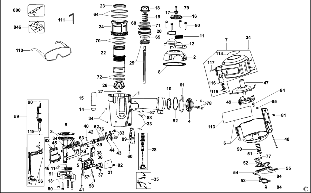 Dewalt D51321 Type 1 Nailer Spare Parts