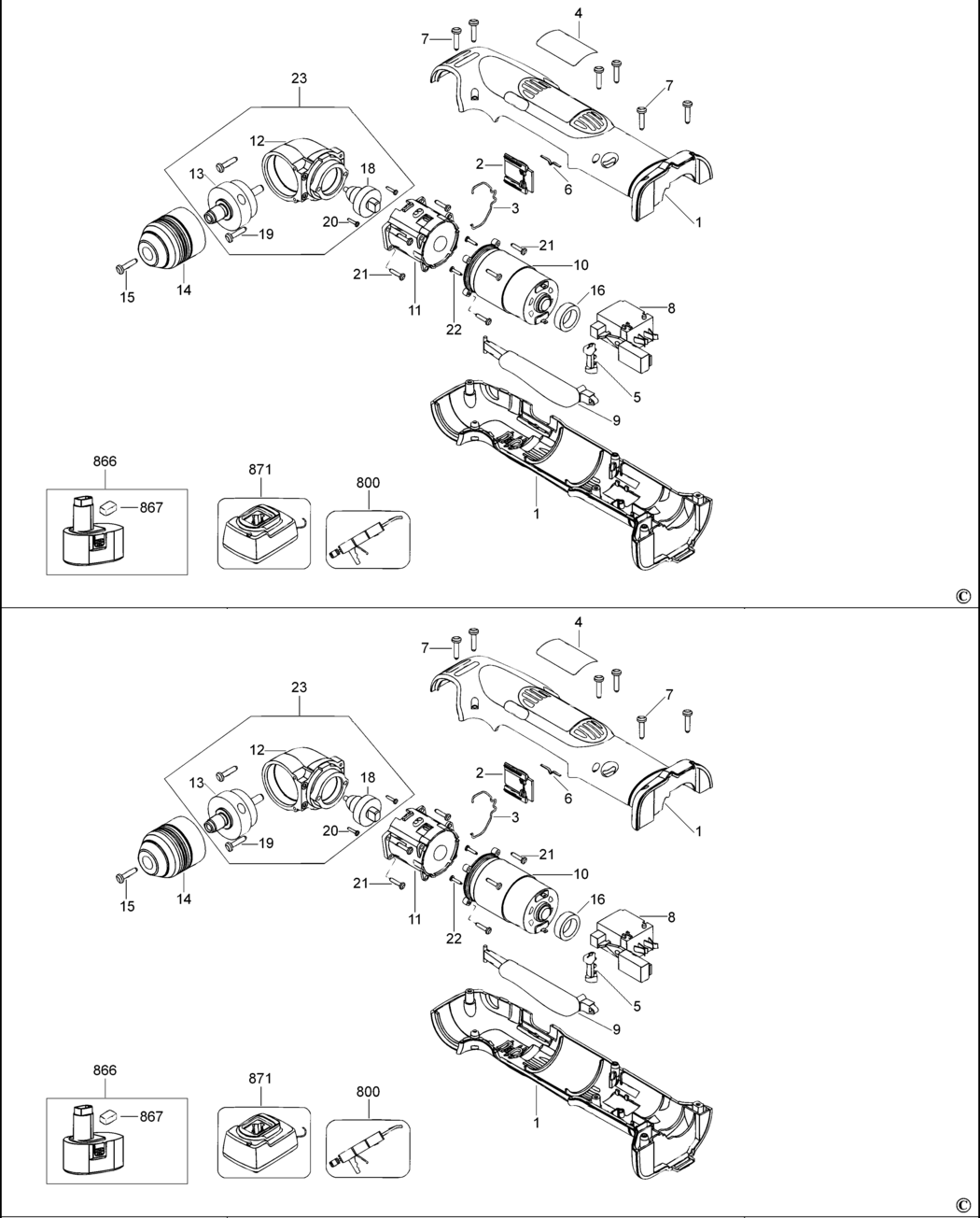 Dewalt DW955 Type 3 Right Angle Drill Spare Parts