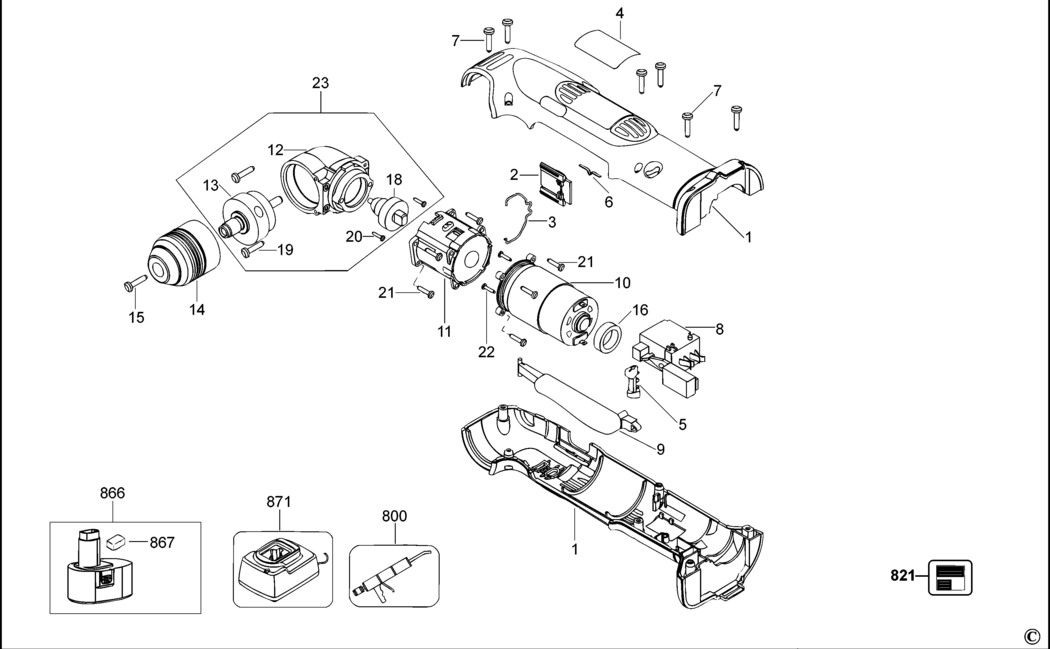 Dewalt DW966 Type 3 Right Angle Drill Spare Parts