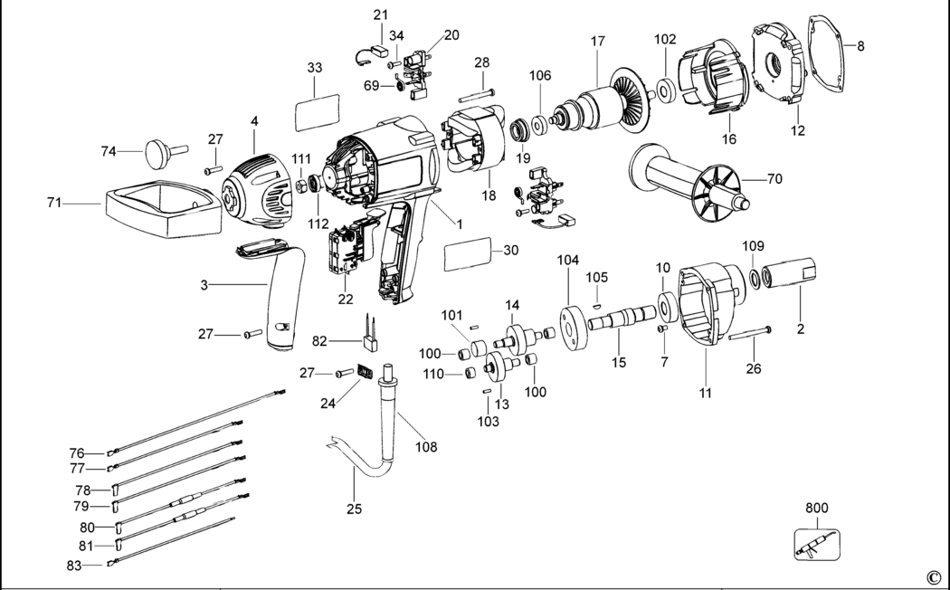 Dewalt D21510 Type 1 Mixer Spare Parts