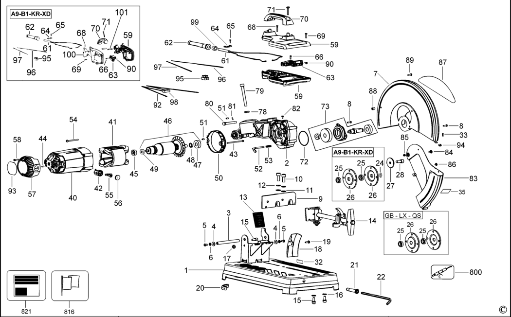 Dewalt D28700 Type 1 Chop Saw Spare Parts