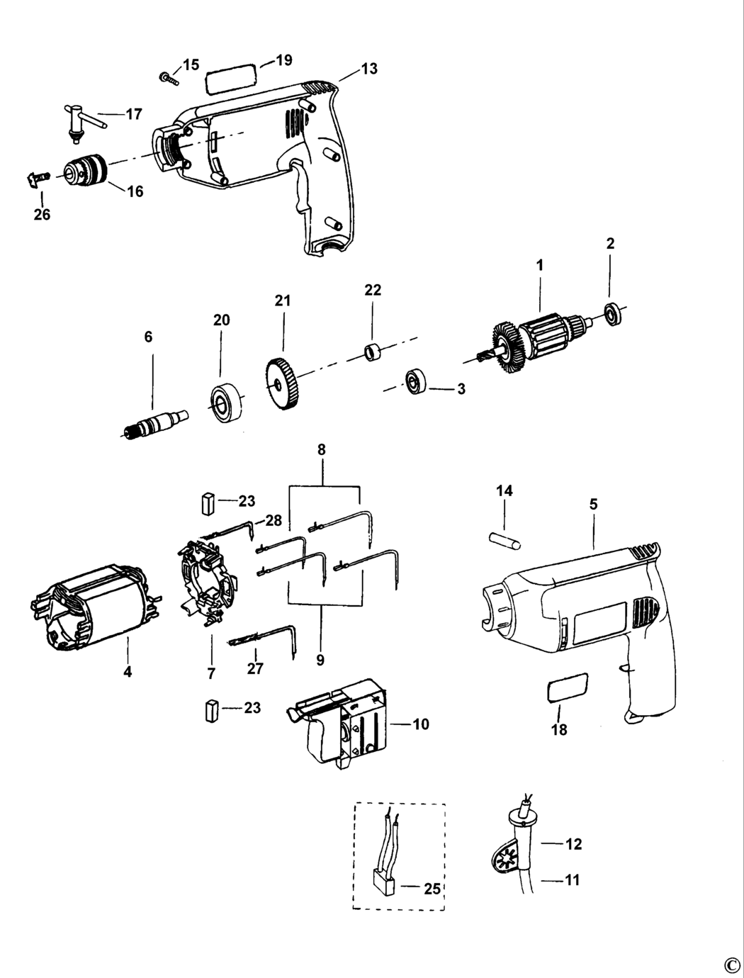 Dewalt DW169 Type 1 Drill Spare Parts