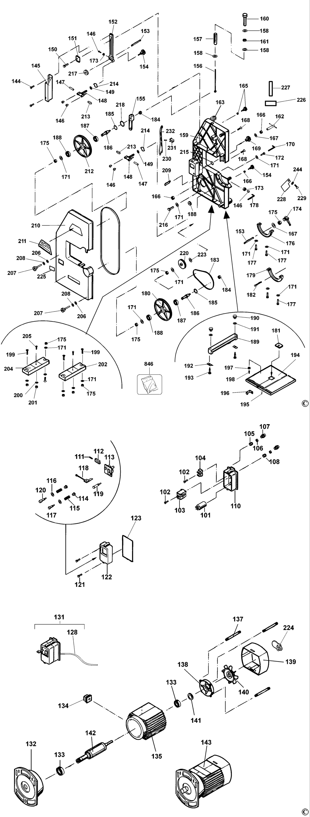 Dewalt DW738 Type 2 Bandsaw Spare Parts