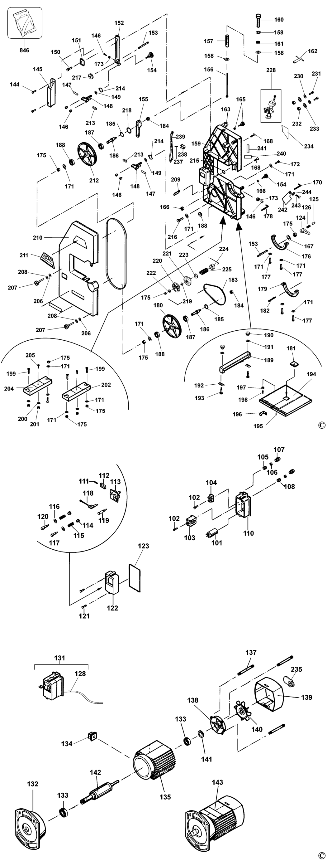 Dewalt DW739 Type 2 Bandsaw Spare Parts