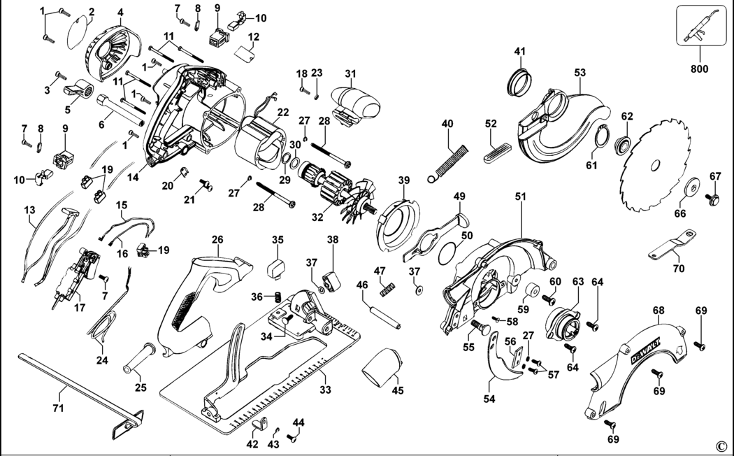 Dewalt D23550 Type 1 Circular Saw Spare Parts