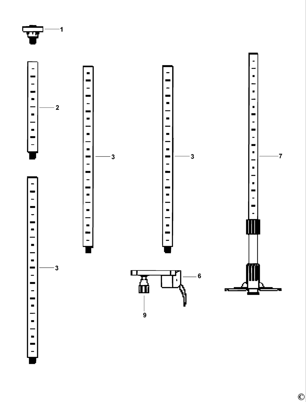 Dewalt DE0842 Type 1-A Floor To Ceiling Pole Spare Parts