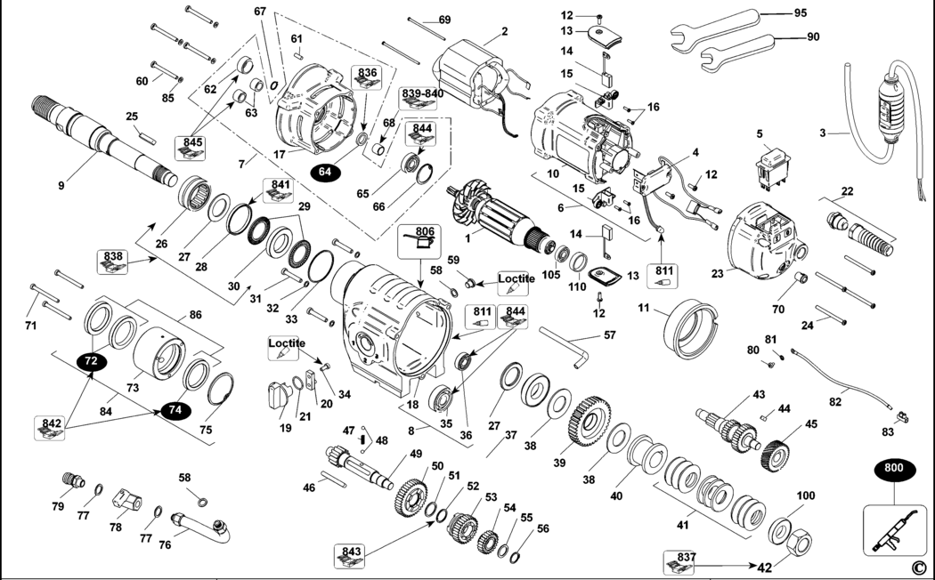 Dewalt D21585 Type 1 Diamond Drill Spare Parts