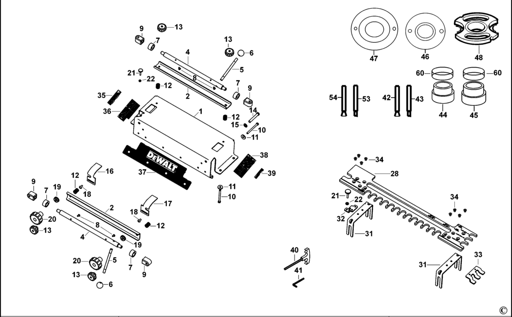 Dewalt DE6210 Type 1 Dovetail Jig Spare Parts