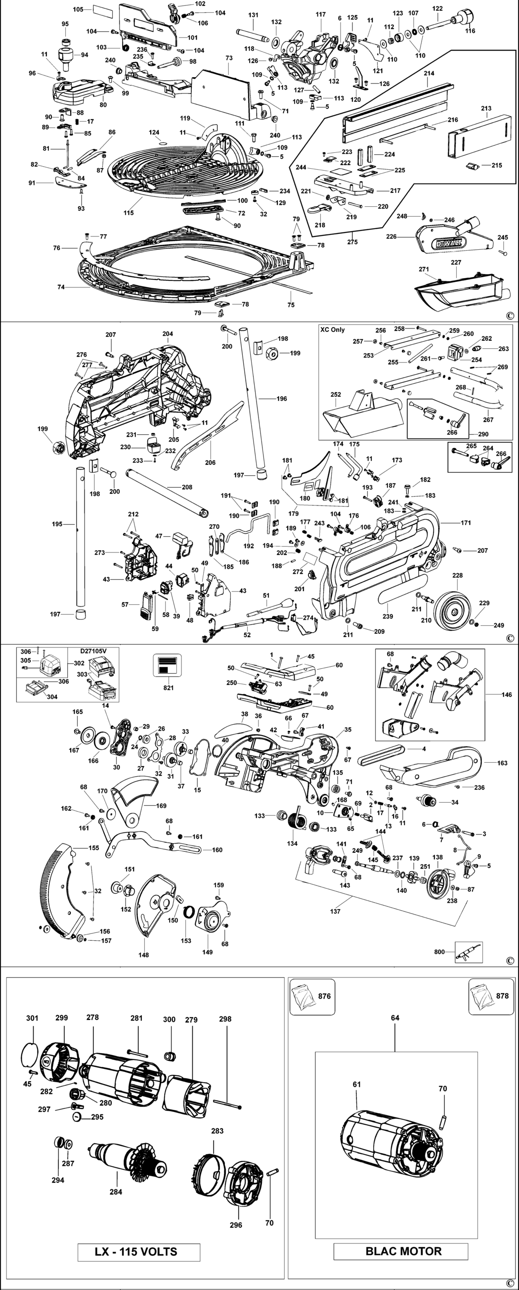 Dewalt D27105 Type 2 Combination Saw Spare Parts
