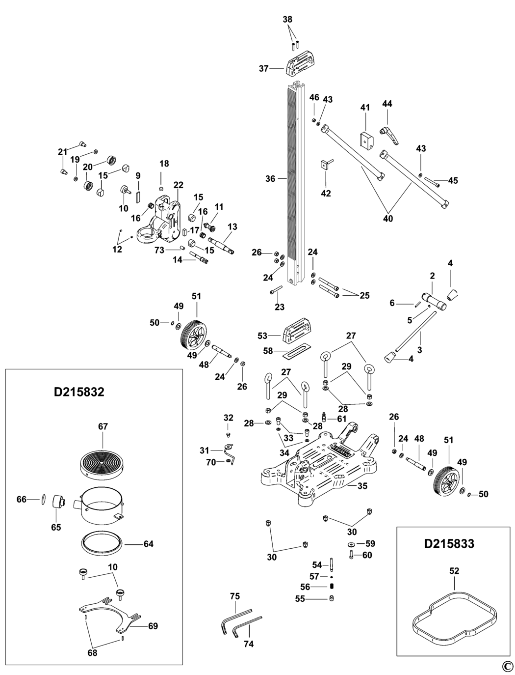 Dewalt D215831 Type 1 Drill Stand Spare Parts