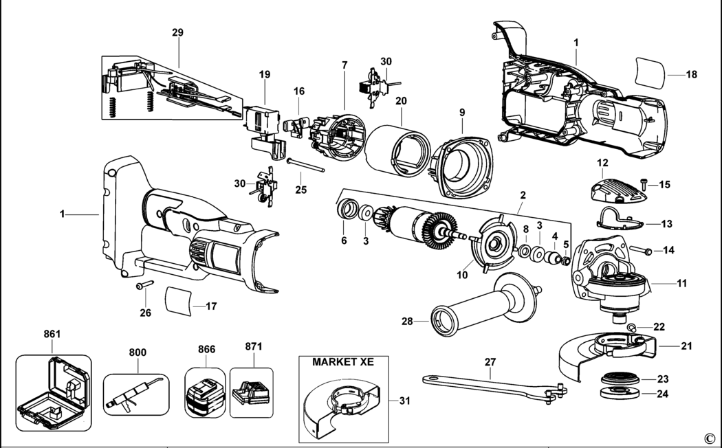 Dewalt DC415 Type 1 Small Angle Grinder Spare Parts