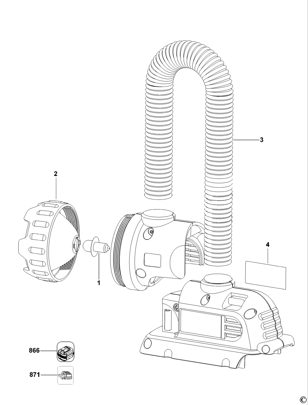 Dewalt DC519N Type 1 Cordless Torch Spare Parts