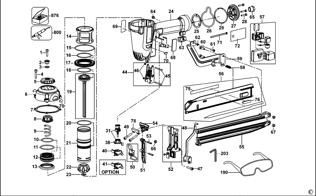 Dewalt D51431 Type 2 Nailer Spare Parts