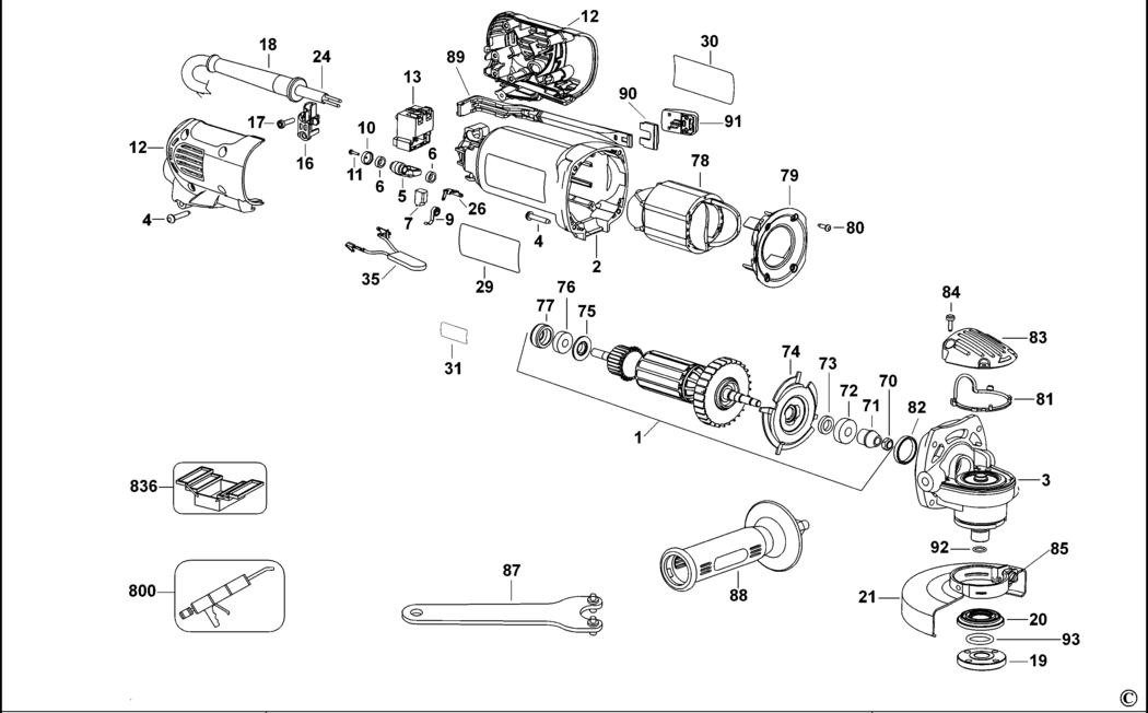 Dewalt D28139 Type 2 Small Angle Grinder Spare Parts