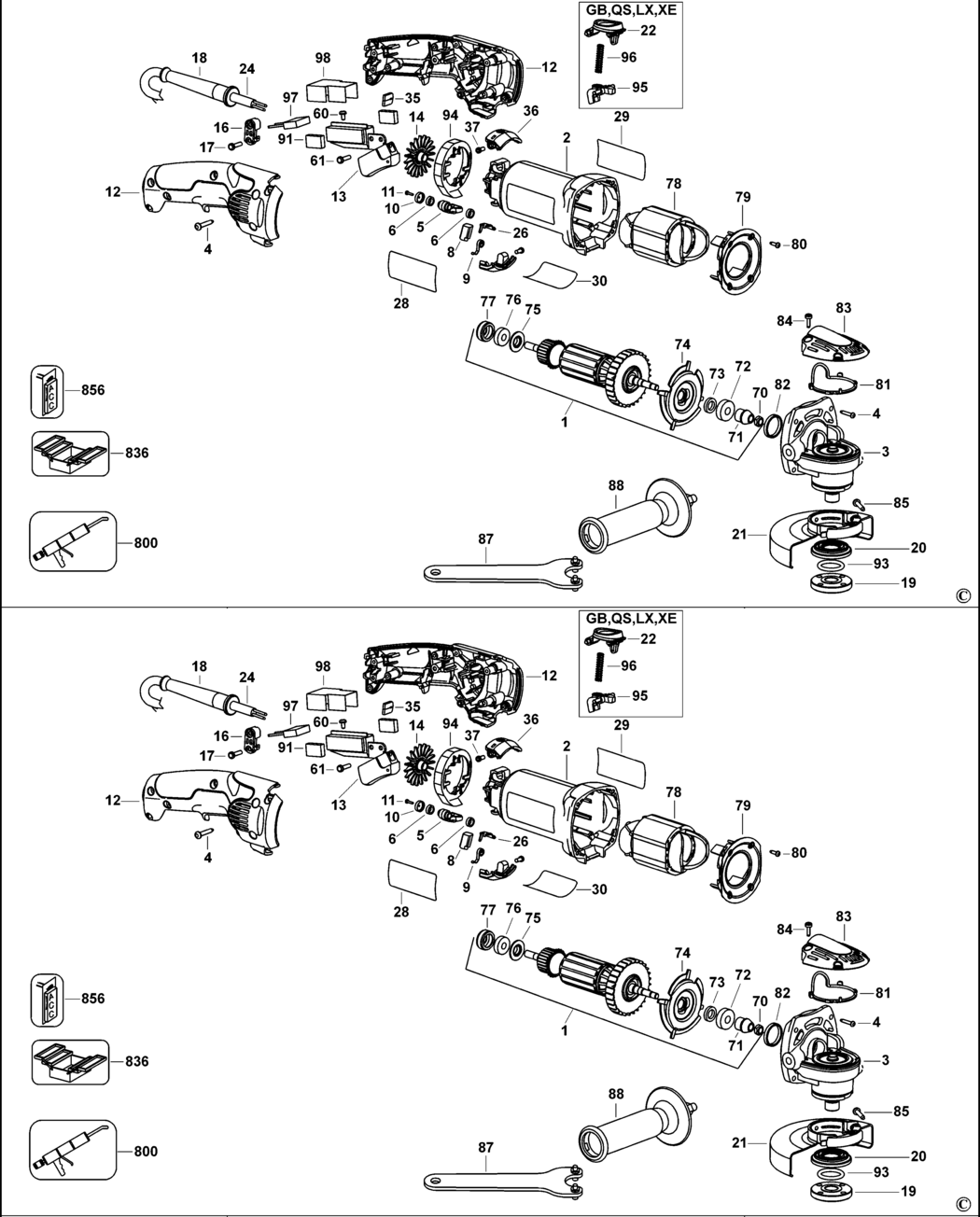 Dewalt D28065 Type 1 Angle Grinder Spare Parts