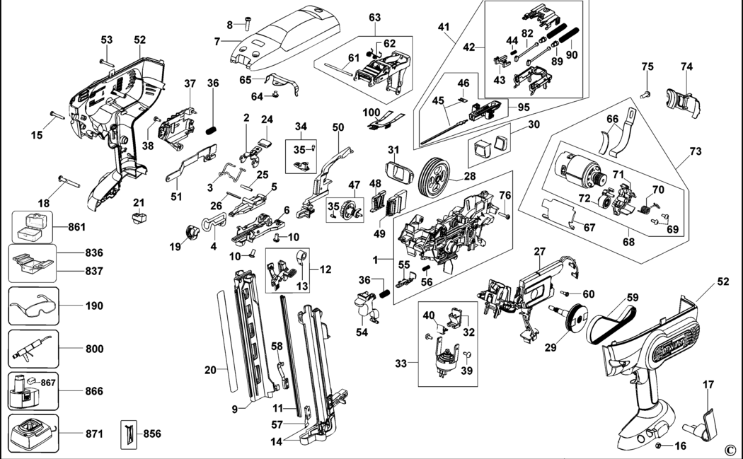 Dewalt DC617 Type 1 Nailer Spare Parts
