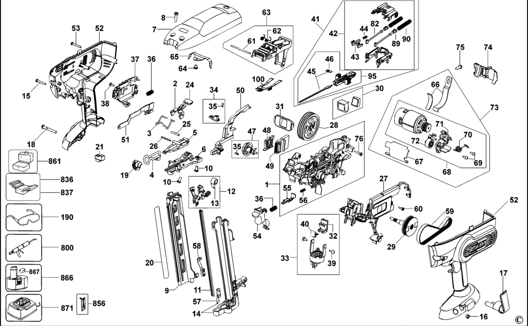 Dewalt DC619 Type 1 Nailer Spare Parts