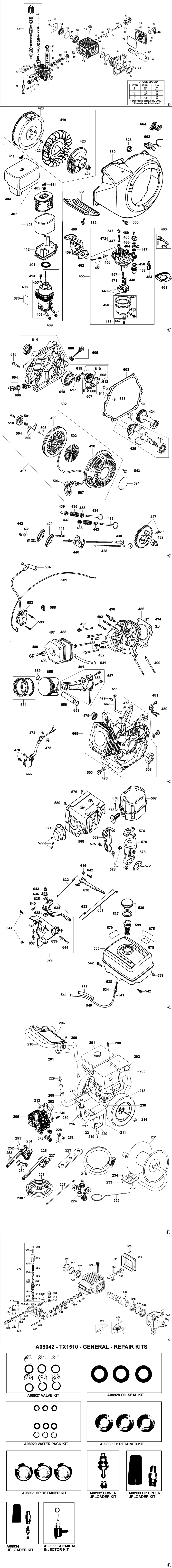 Dewalt DP3750 Type 1 Pressure Washer Spare Parts