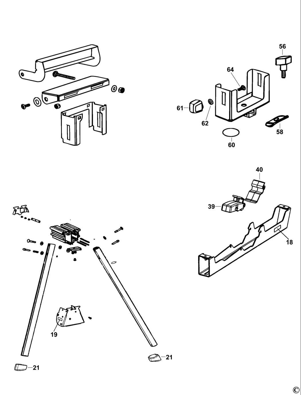 Dewalt DW723-XE Type 1 Leg Stand Spare Parts