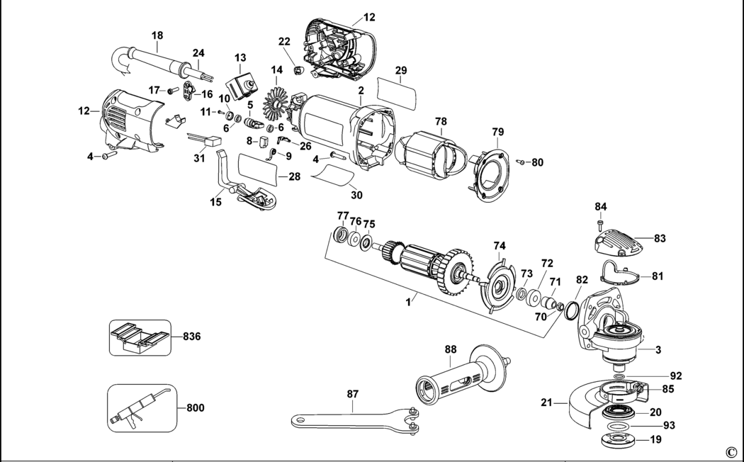 Dewalt D28142 Type 1 Small Angle Grinder Spare Parts