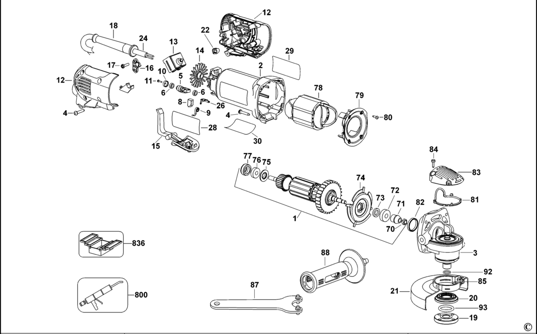 Dewalt D28143 Type 1 Small Angle Grinder Spare Parts
