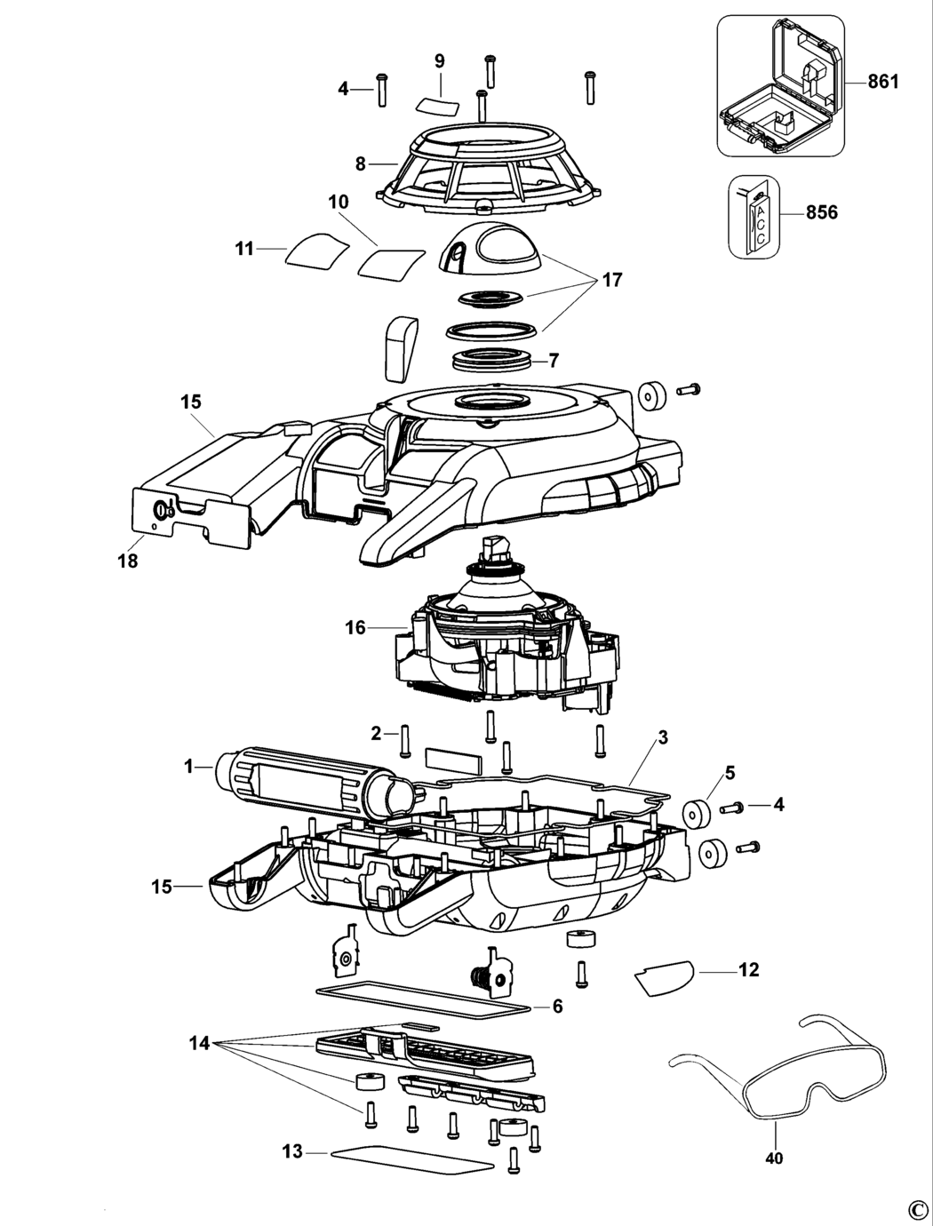 Dewalt DW074 Type 1 Laser Spare Parts