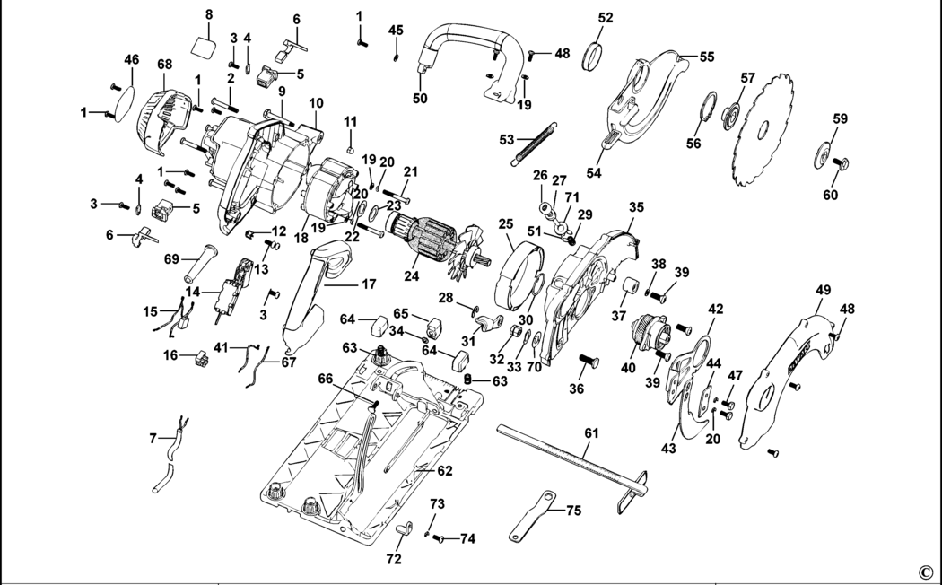 Dewalt D23651 Type 1 Circular Saw Spare Parts