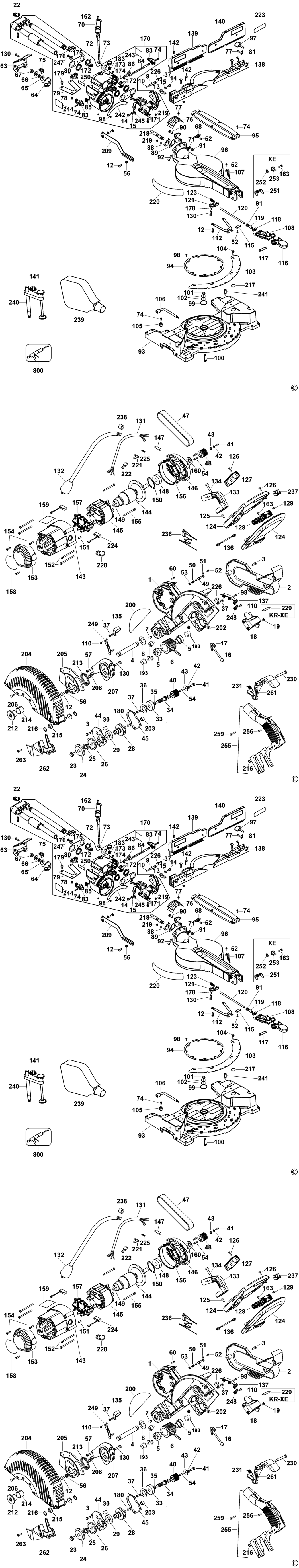 Dewalt DW717 Type 1 Mitre Saw Spare Parts