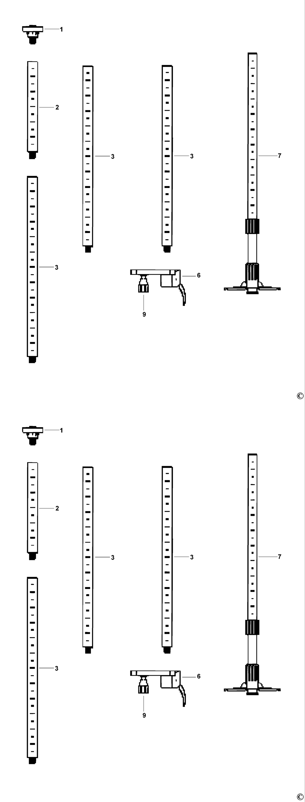 Dewalt DE0842 Type 1-B Floor To Ceiling Pole Spare Parts