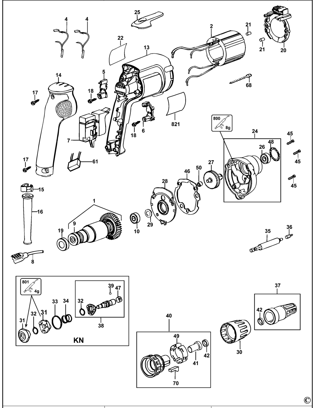 Dewalt DW274KN Type 5 Screwdriver Spare Parts